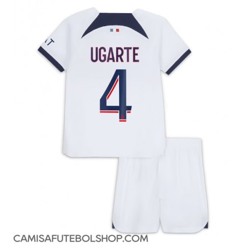 Camisa de time de futebol Paris Saint-Germain Manuel Ugarte #4 Replicas 2º Equipamento Infantil 2023-24 Manga Curta (+ Calças curtas)